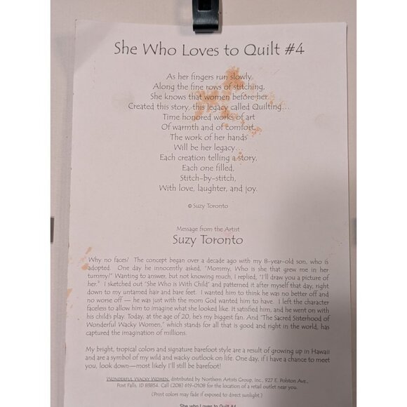 She Who Loves To Quilt #4 Framed Print by Suzy Toronto Gold Frame Colorful Art - Picture 16 of 16